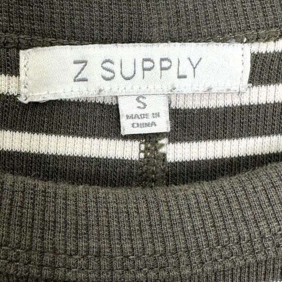 Z Supply Dress Size Small Army Green White Striped Sleeveless Maxi Tank Stretch - Picture 4 of 10
